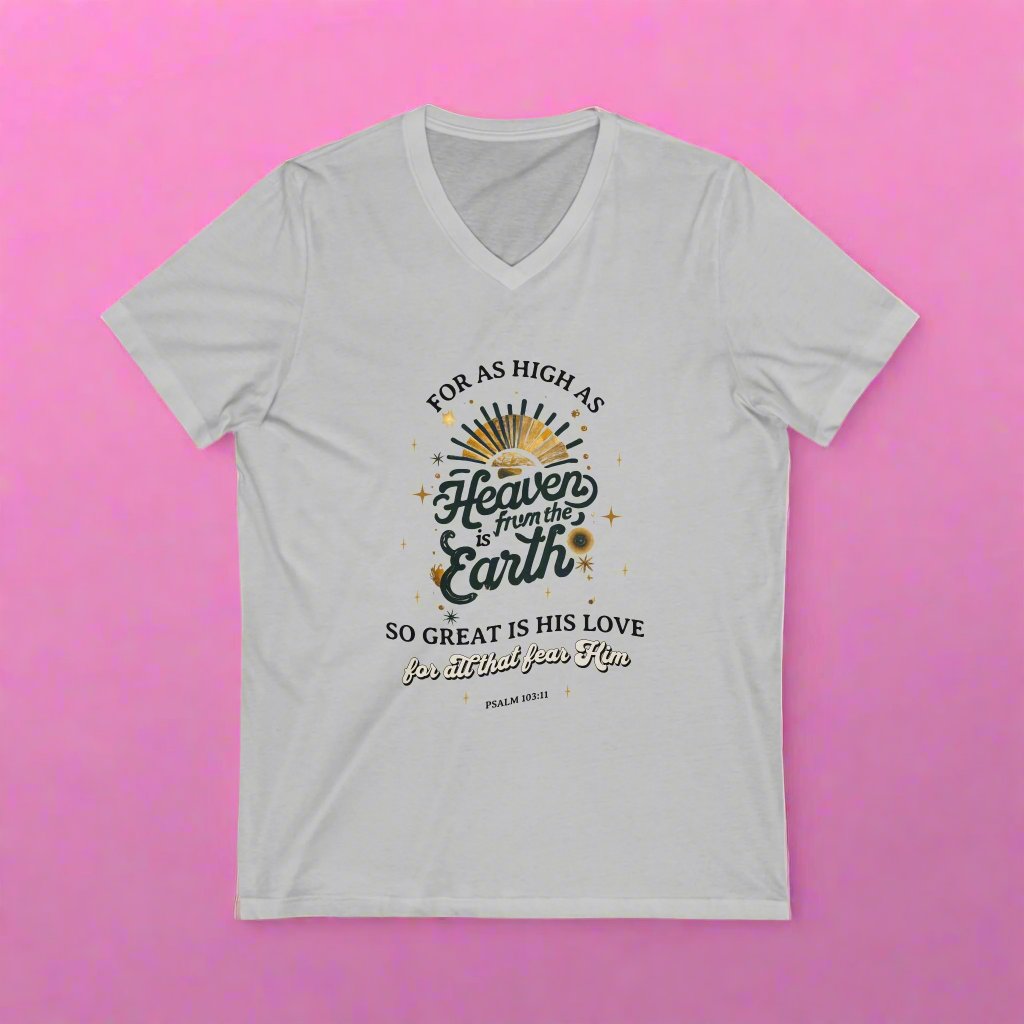 V-Neck Tee Heaven Shirt With Sayings