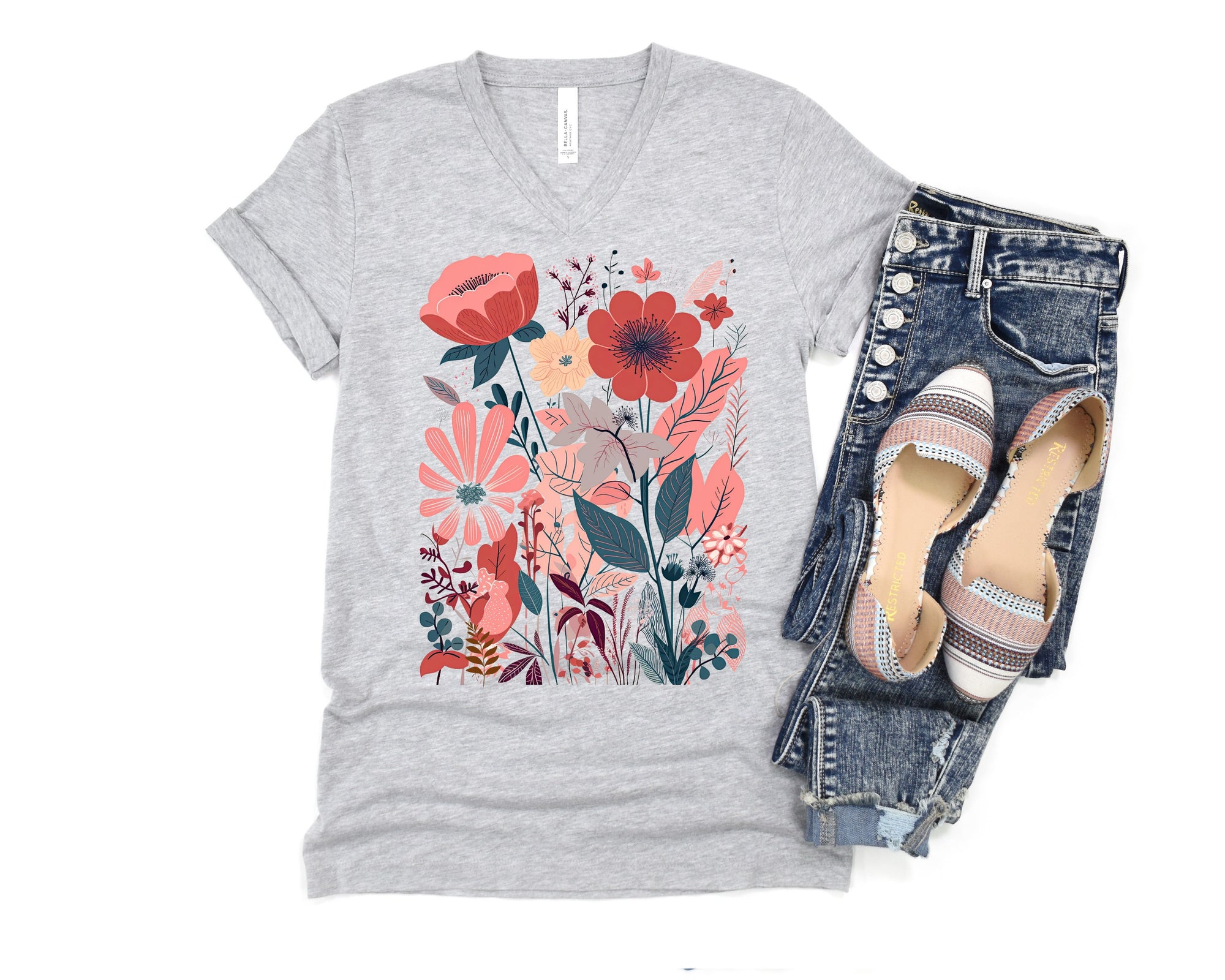 Flower V-Neck Shirt