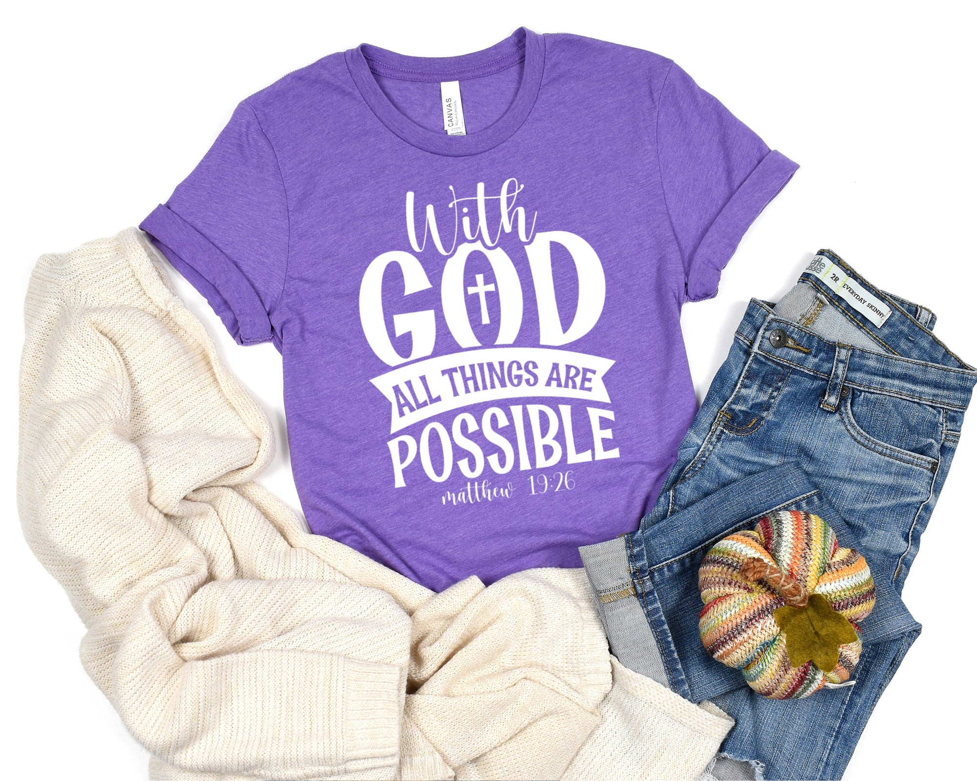 With God All Things Are Possible Matthew 19:26 Bible Verse Shirt