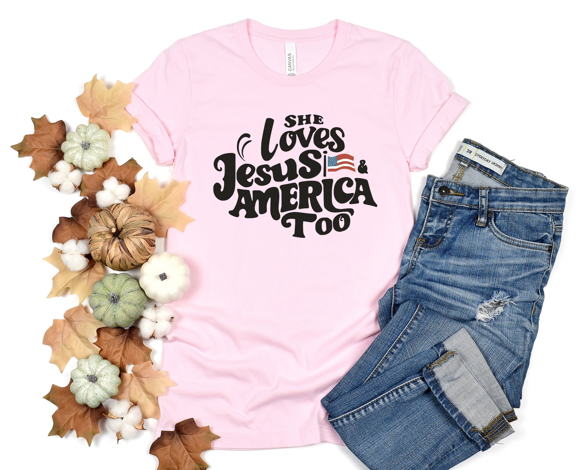 American Love Unisex Tee - She Loves Jesus, 4th of July Shirt